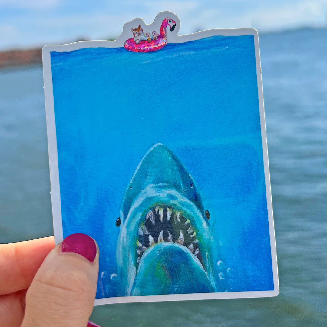 Jaws Cat Sticker