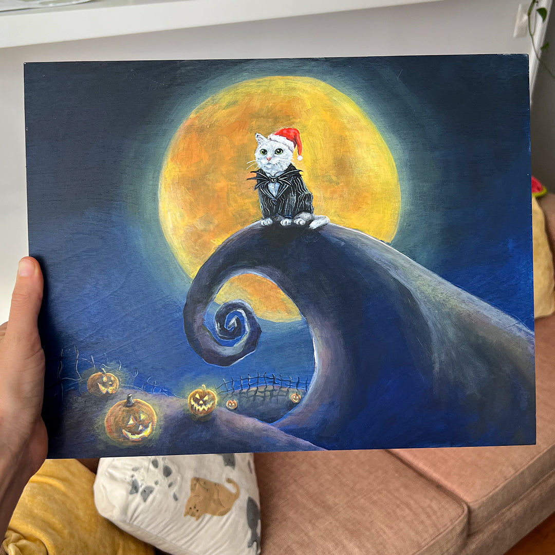 Original Nightmare Before Catmas Painting