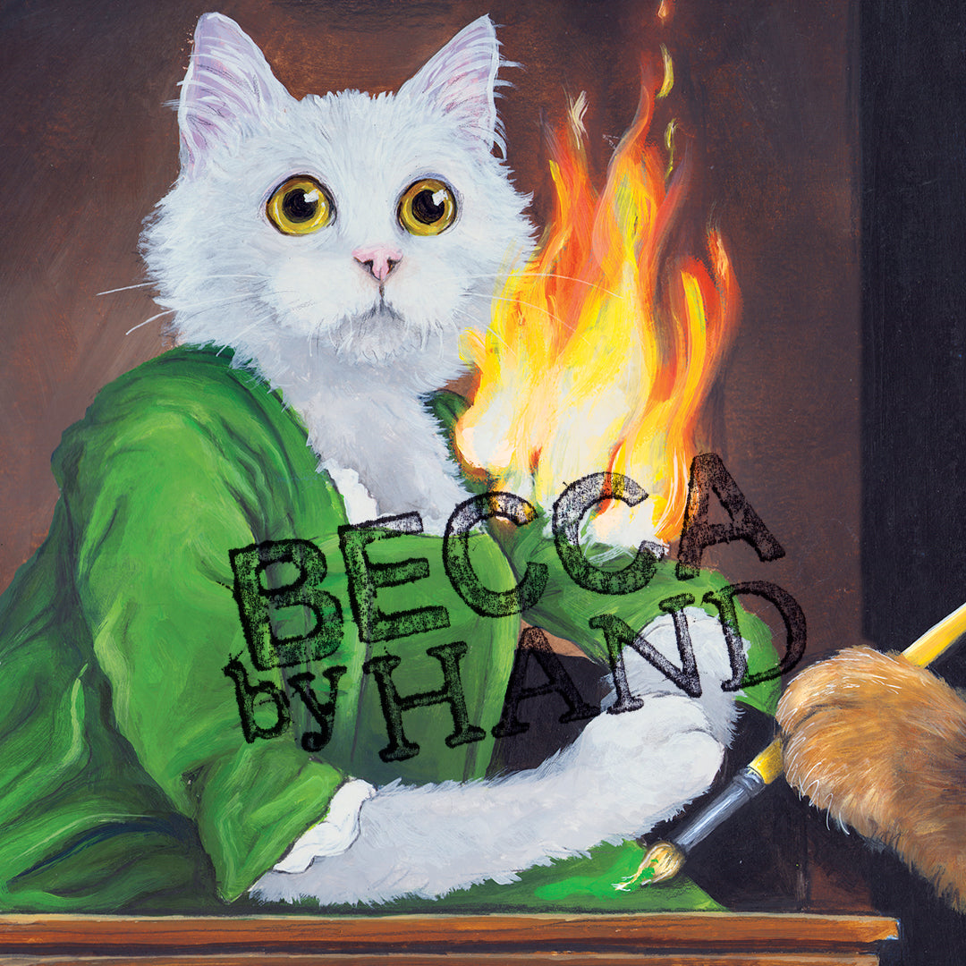 Portrait of a Kitty on Fire Art Print