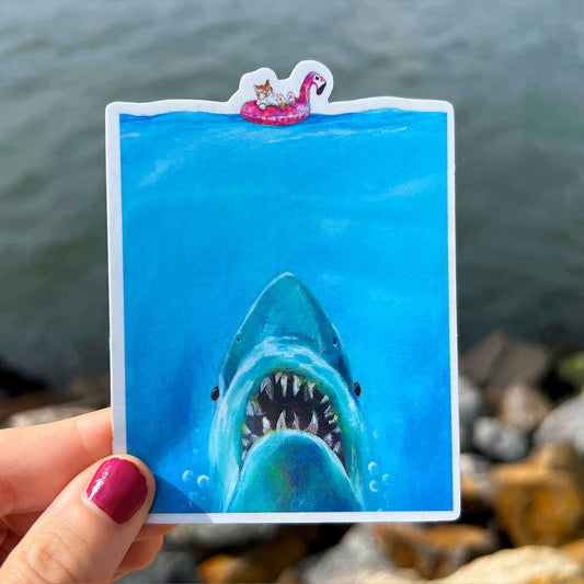 Jaws Cat Sticker