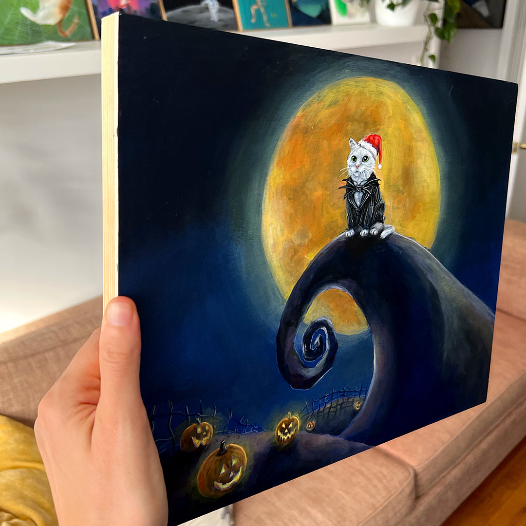 Original Nightmare Before Catmas Painting