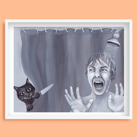 Psycho Cat Art Print